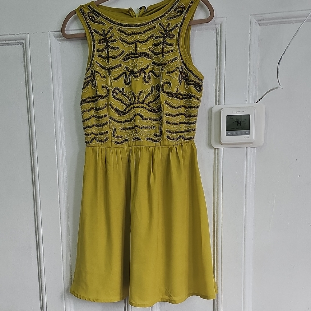 Elegant Yellow Embroidered Kids Dress